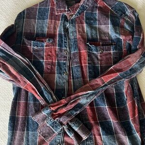 Plaid Button-Up Shirt